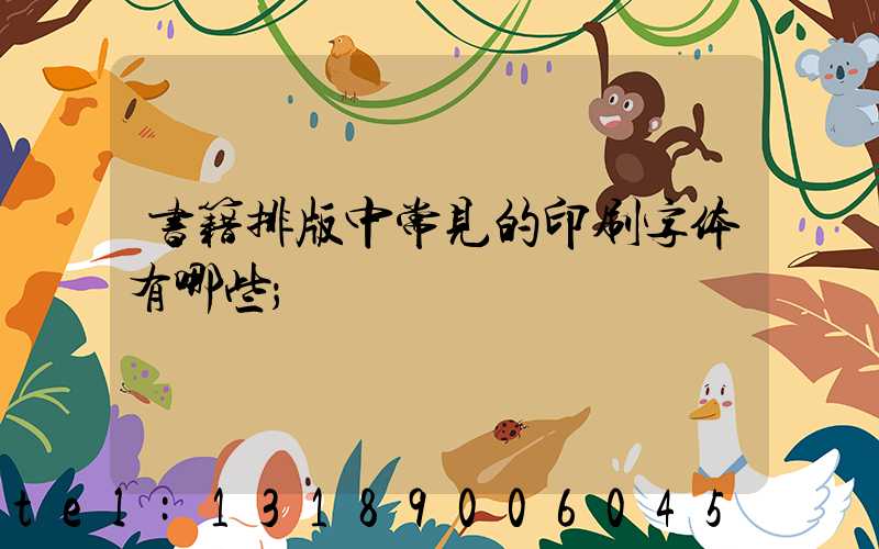 书籍排版中常见的印刷字体有哪些