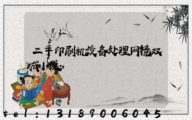 二手印刷机设备处理网镜双城小说