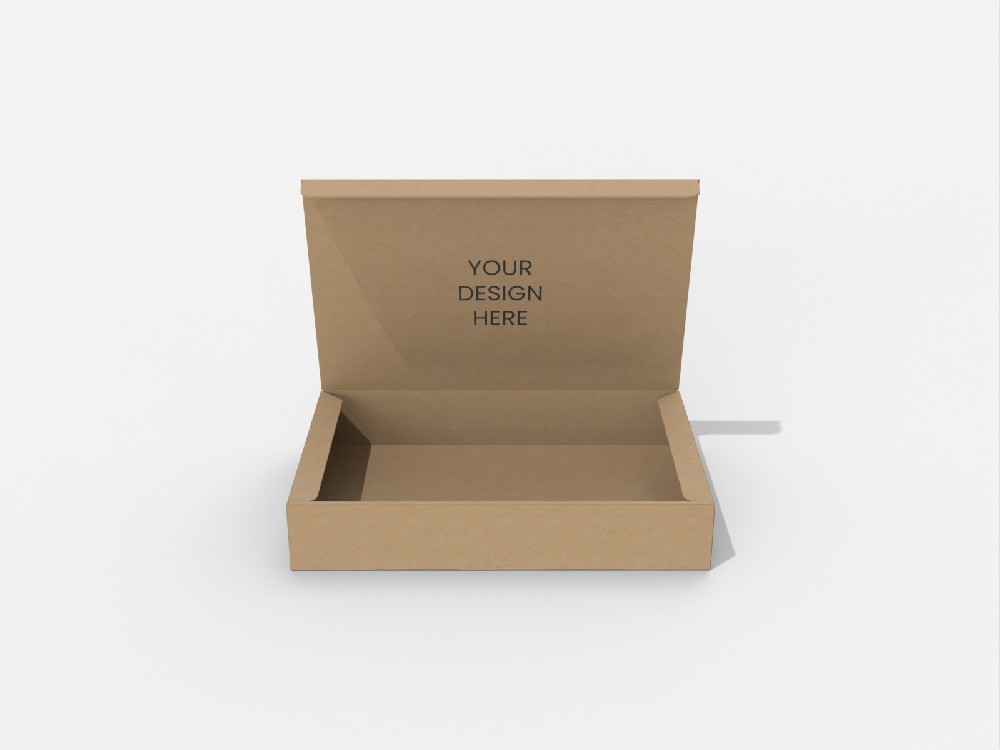 包装设计- 翻盖单边锁底盒设计结构图